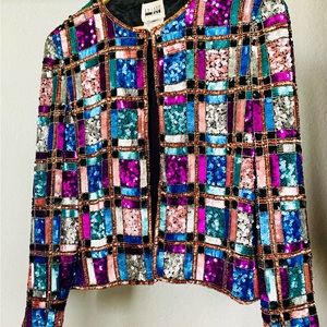 Vintage LESLIE FAY sequins jacket